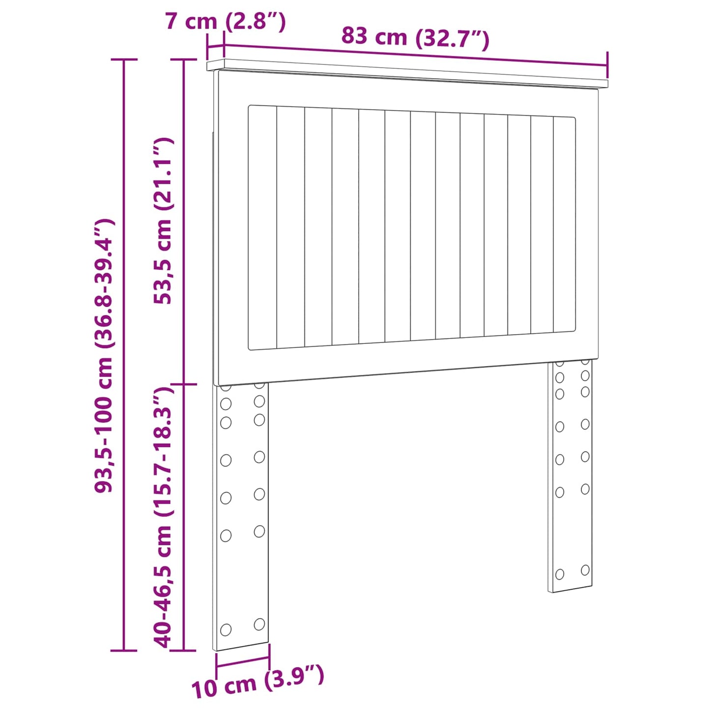 Hoofdbord met hoofdeinde Sonoma Eiken 80 cm Bewerkt hout is nu te koop bij PeponiXL, paradijselijk wonen!