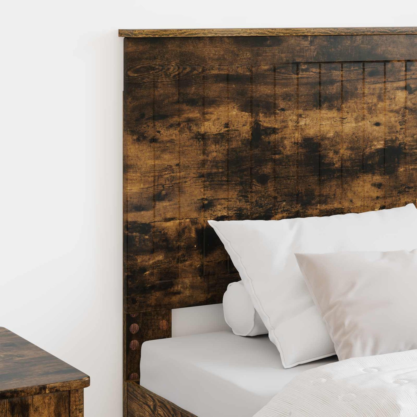 Hoofdbord met hoofdeinde Gerookt eiken 80 cm Bewerkt hout is nu te koop bij PeponiXL, paradijselijk wonen!