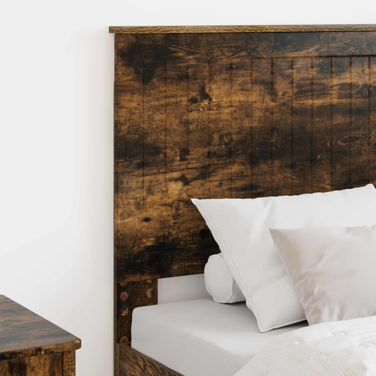 Hoofdbord met hoofdeinde Gerookt eiken 75 cm Bewerkt hout is nu te koop bij PeponiXL, paradijselijk wonen!