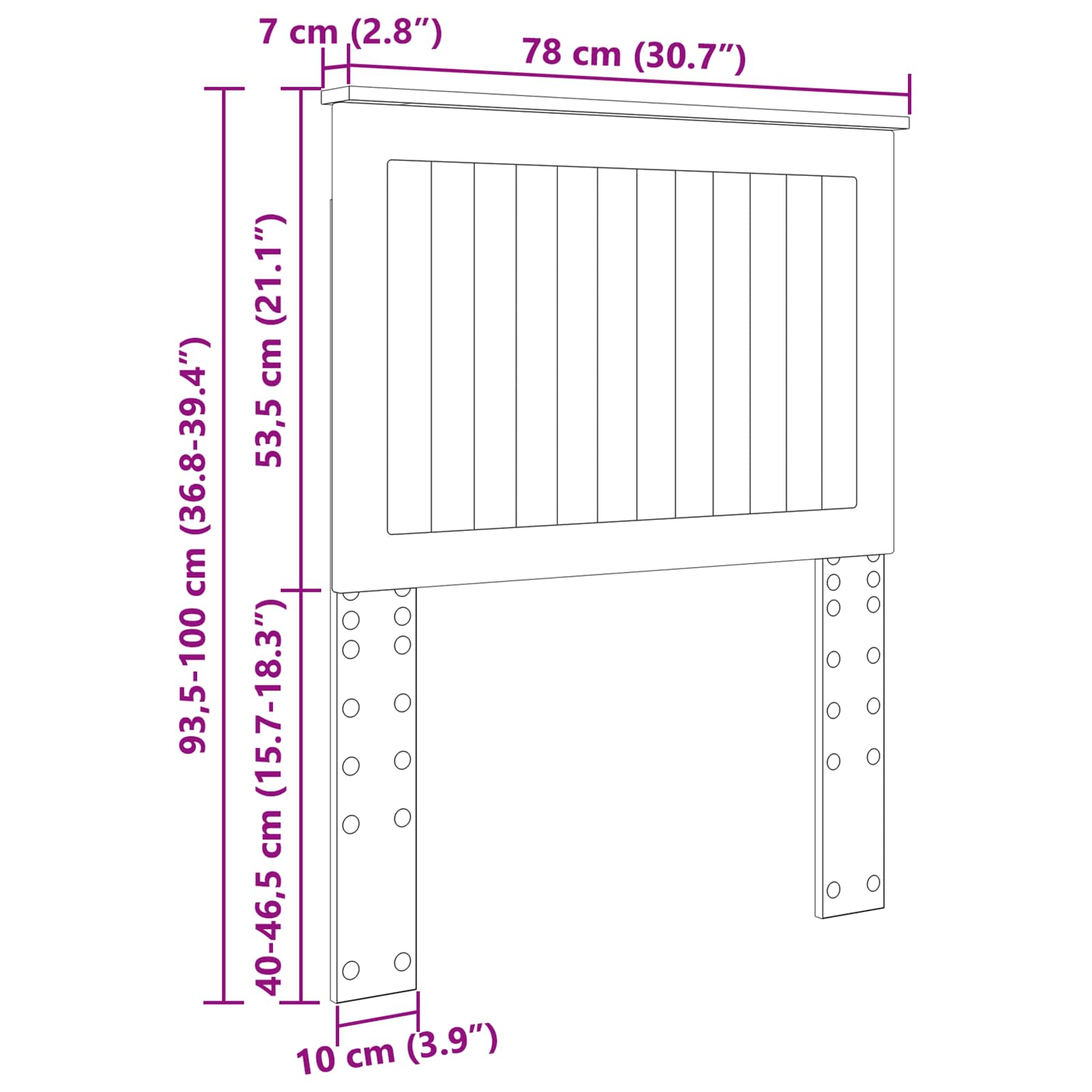 Hoofdbord met hoofdeinde Artisan Eiken 75 cm Bewerkt hout is nu te koop bij PeponiXL, paradijselijk wonen!