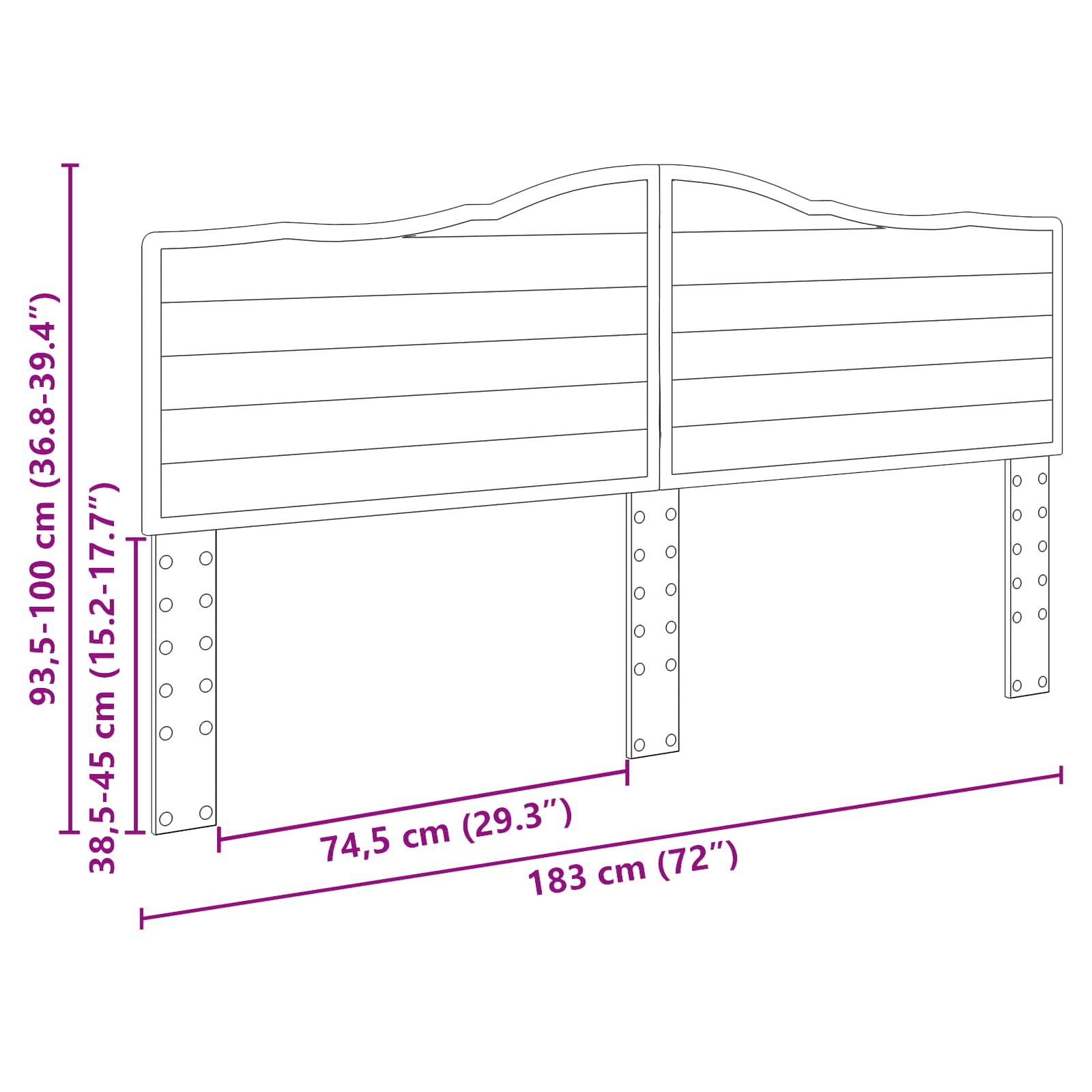 Hoofdbord Zwart Eiken Bewerkt hout is nu te koop bij PeponiXL, paradijselijk wonen!