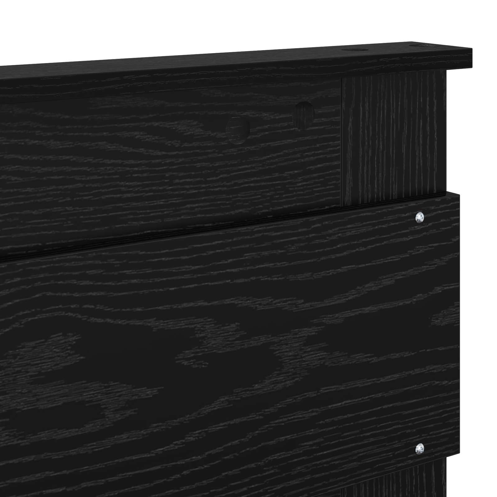 Hoofdbord Zwart Eiken 135 cm Bewerkt hout is nu te koop bij PeponiXL, paradijselijk wonen!