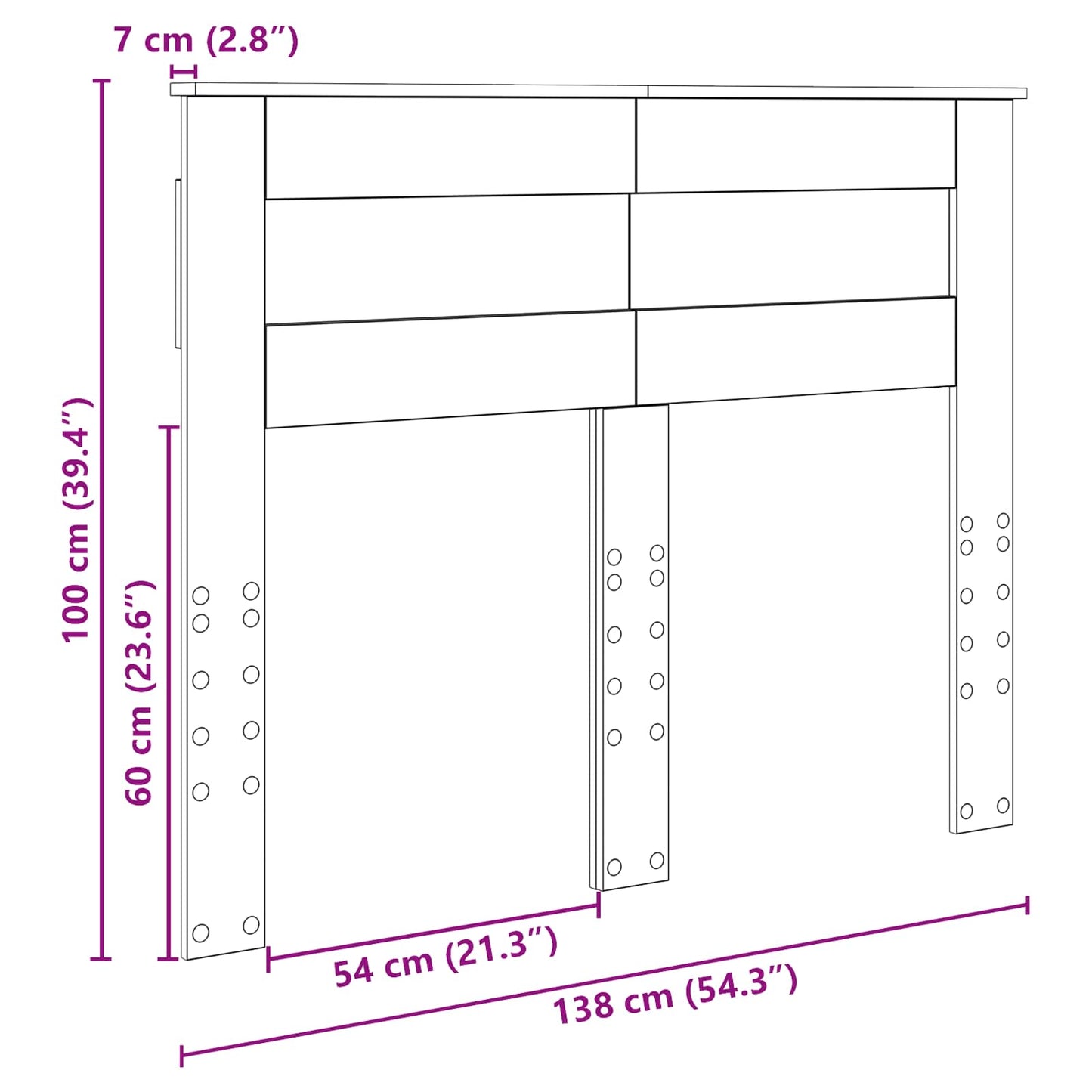 Hoofdbord Zwart Eiken 135 cm Bewerkt hout is nu te koop bij PeponiXL, paradijselijk wonen!