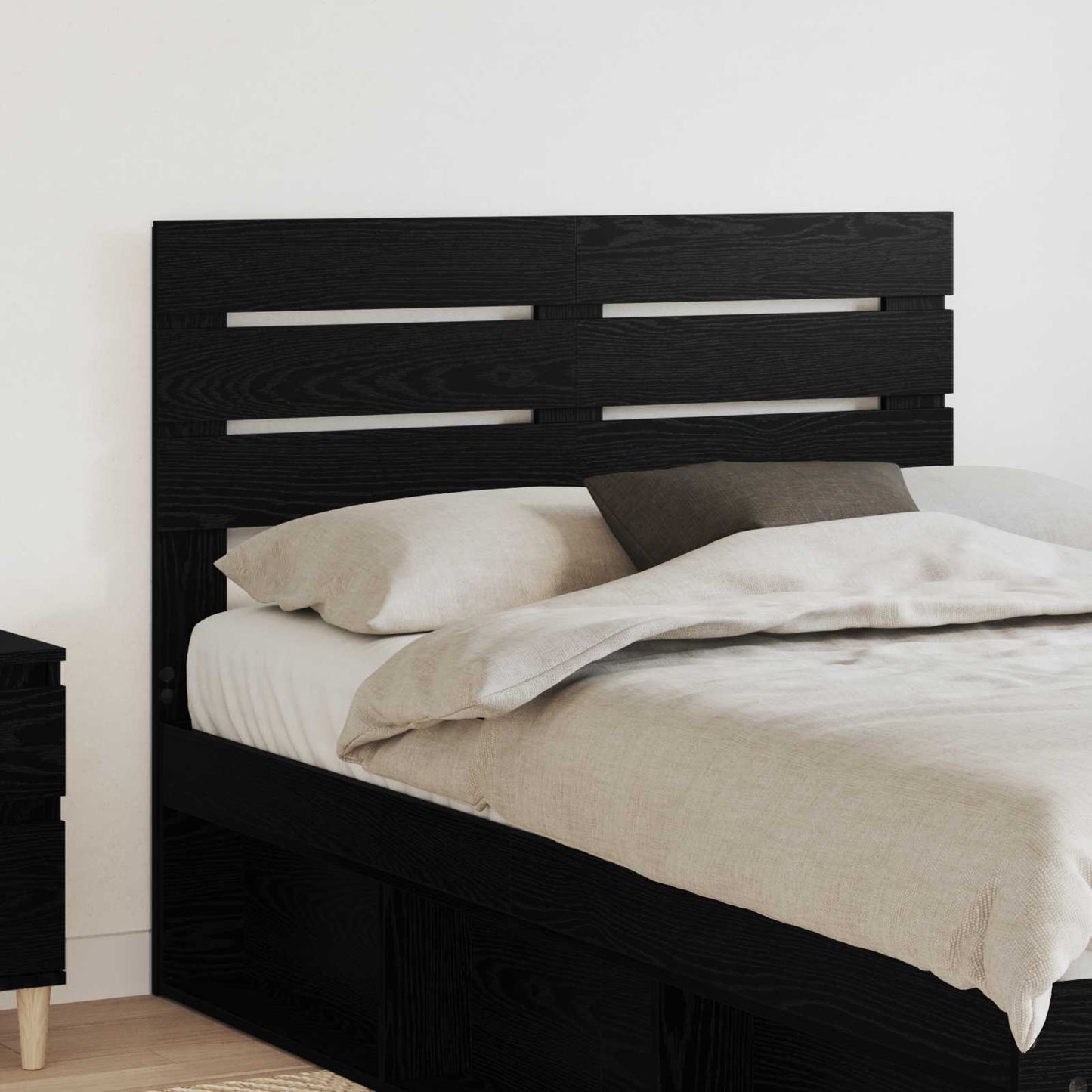 Hoofdbord Zwart Eiken Bewerkt hout is nu te koop bij PeponiXL, paradijselijk wonen!