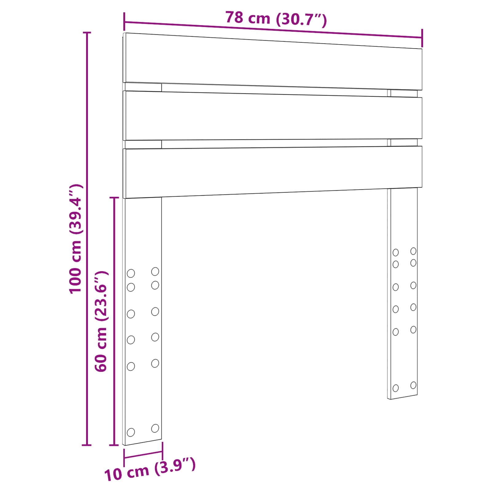 Hoofdbord Wit 75 cm Bewerkt hout is nu te koop bij PeponiXL, paradijselijk wonen!