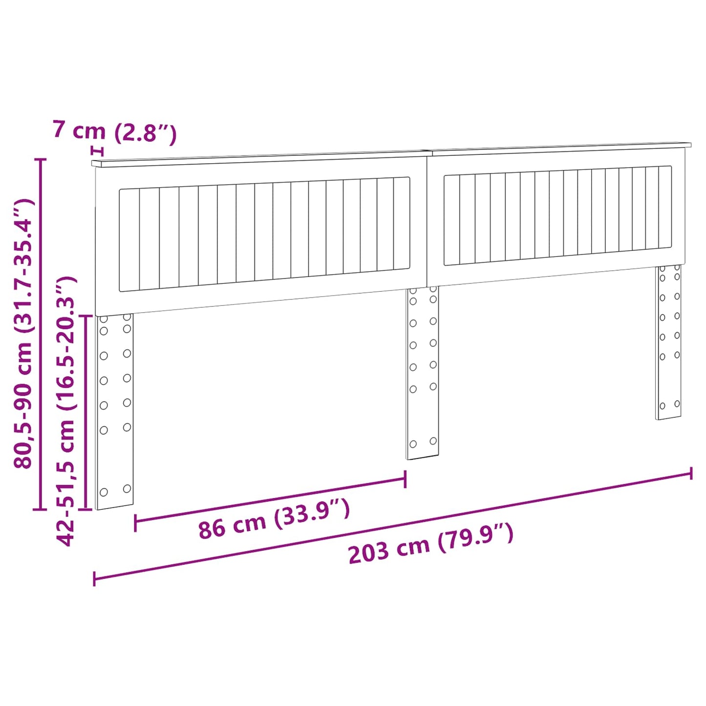 Hoofdbord Glanzend Wit 200 cm Bewerkt hout is nu te koop bij PeponiXL, paradijselijk wonen!