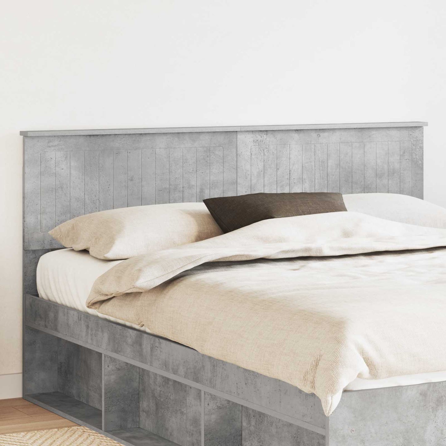 Hoofdbord Beton Grijs Bewerkt hout is nu te koop bij PeponiXL, paradijselijk wonen!