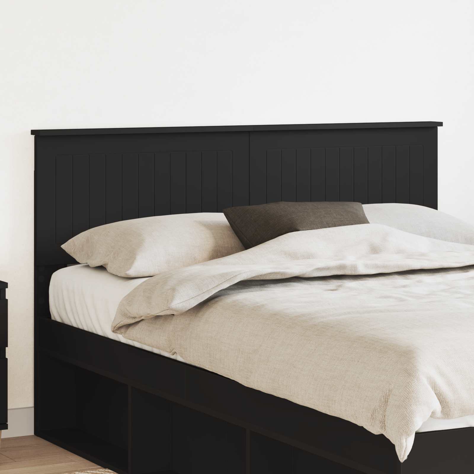 Hoofdbord Zwart Eiken Bewerkt hout is nu te koop bij PeponiXL, paradijselijk wonen!
