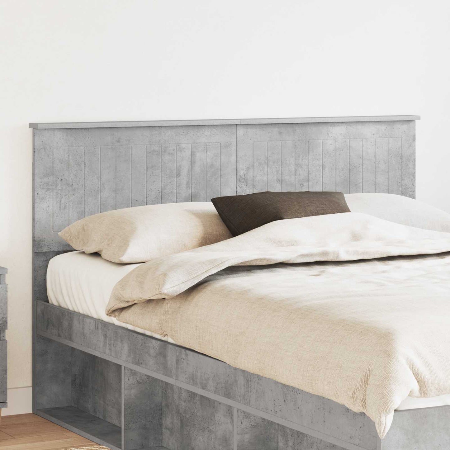 Hoofdbord Beton Grijs Bewerkt hout is nu te koop bij PeponiXL, paradijselijk wonen!
