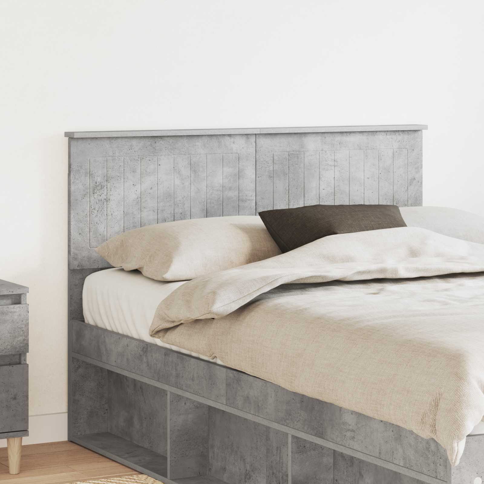 Hoofdbord Beton Grijs Bewerkt hout is nu te koop bij PeponiXL, paradijselijk wonen!