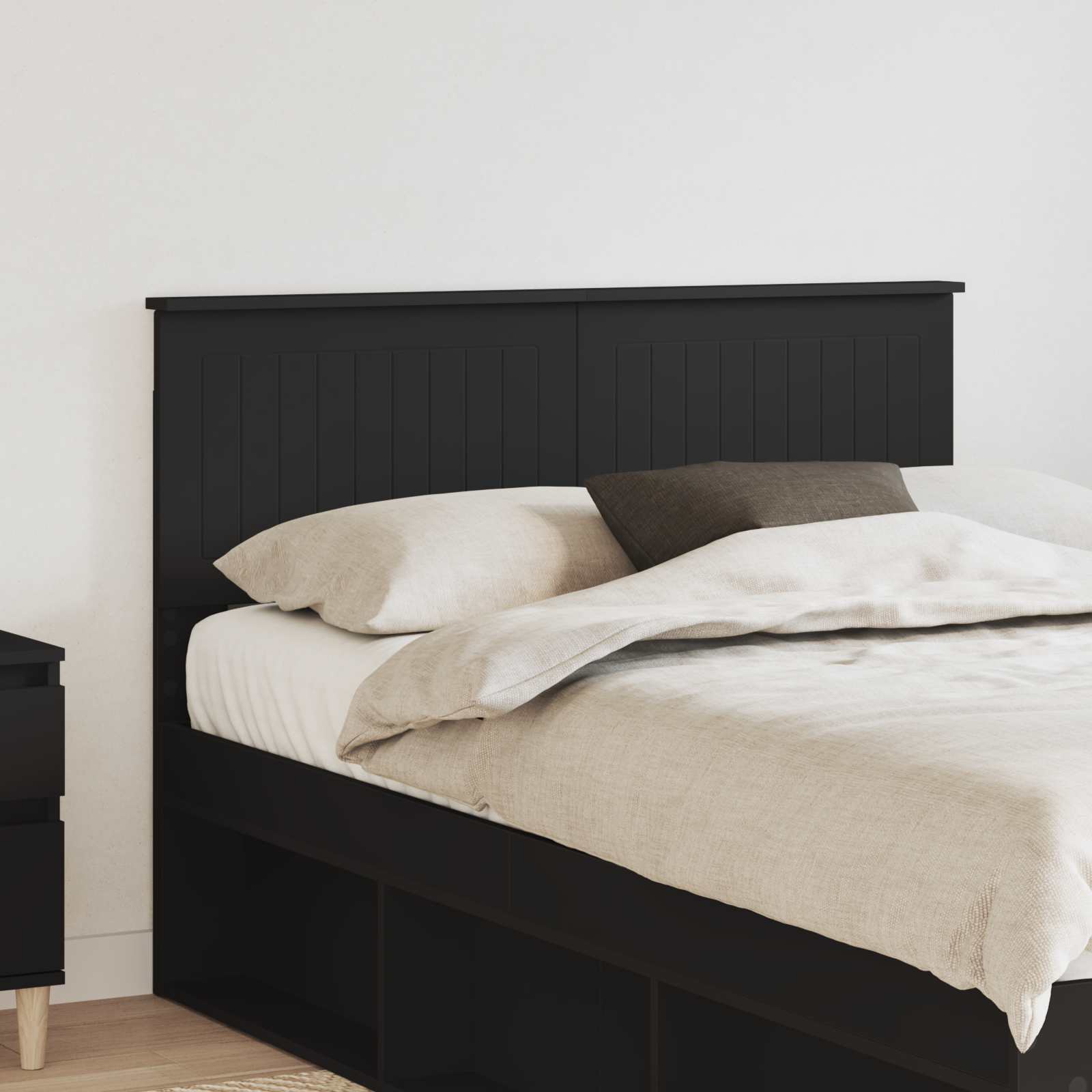 Hoofdbord Zwart Eiken Bewerkt hout is nu te koop bij PeponiXL, paradijselijk wonen!