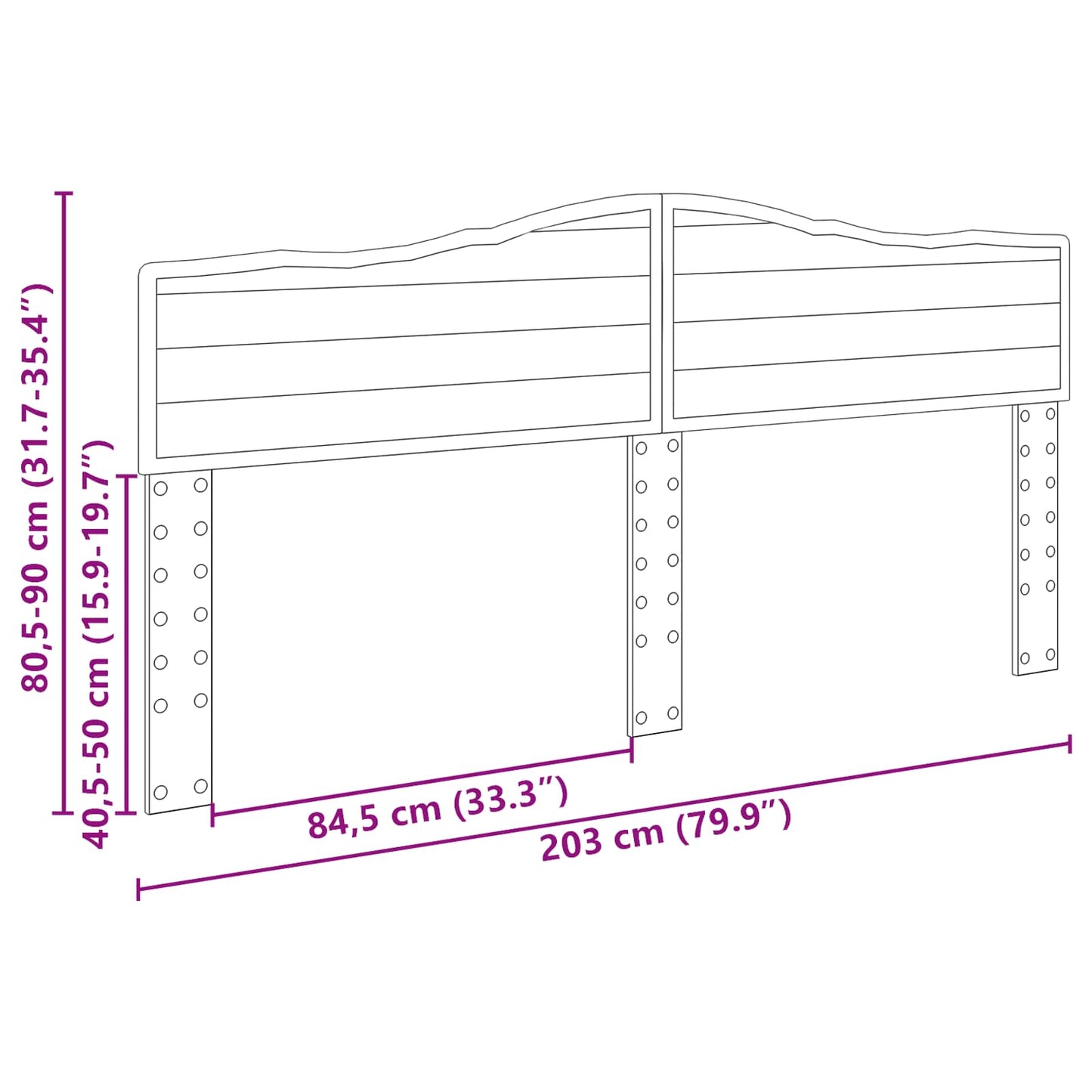 Hoofdbord Zwart Eiken Bewerkt hout is nu te koop bij PeponiXL, paradijselijk wonen!