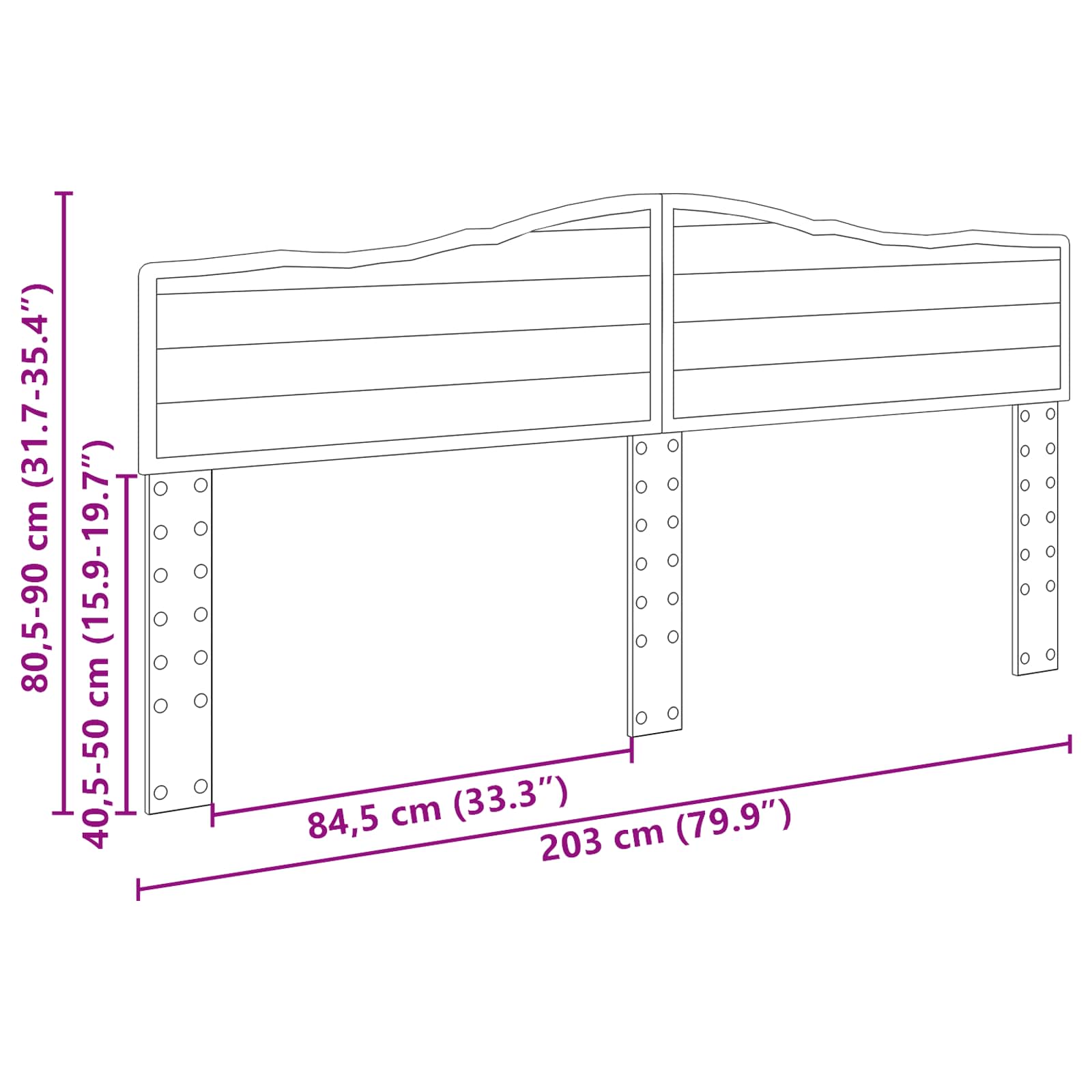 Hoofdbord Zwart Eiken Bewerkt hout is nu te koop bij PeponiXL, paradijselijk wonen!