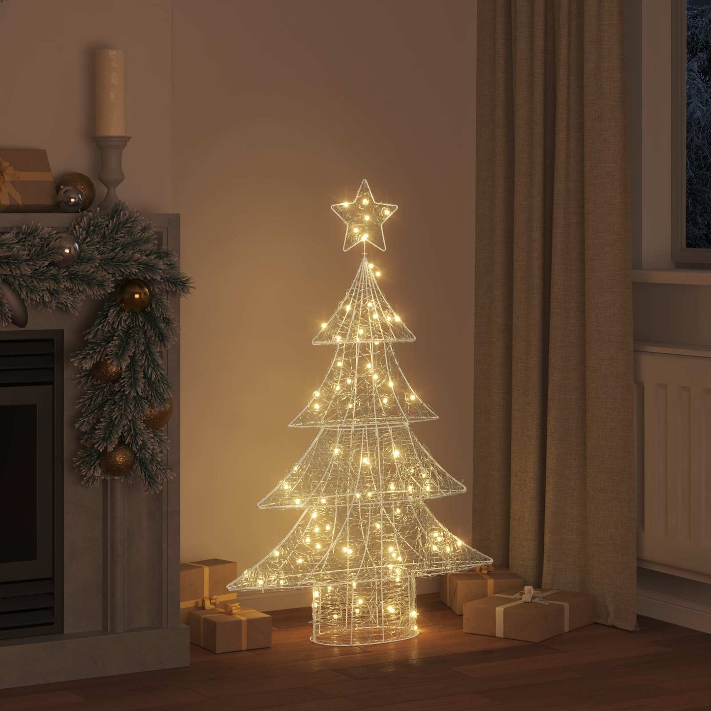 Kerstboom met 100 LED Warmwit 120 cm Acryl is nu te koop bij PeponiXL, paradijselijk wonen!