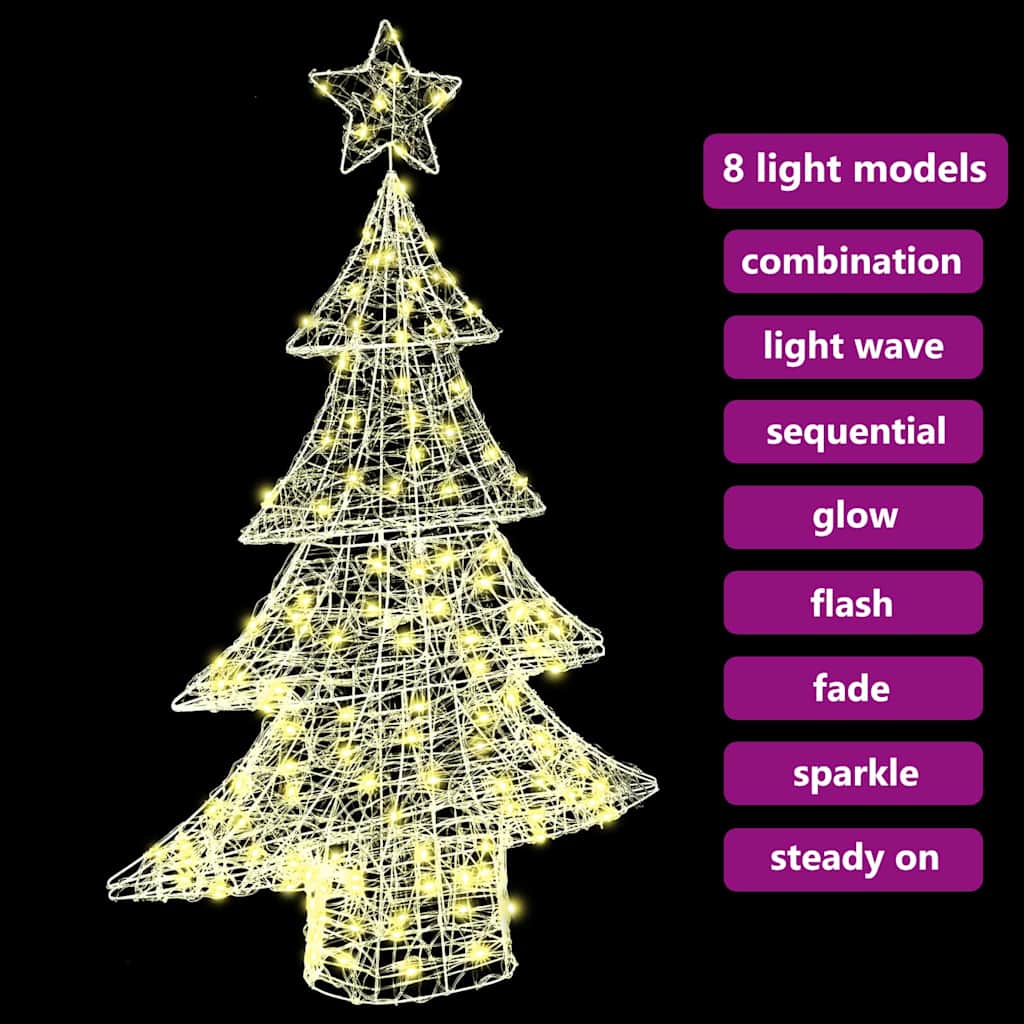 Kerstboom met 100 LED Warmwit 120 cm Acryl is nu te koop bij PeponiXL, paradijselijk wonen!