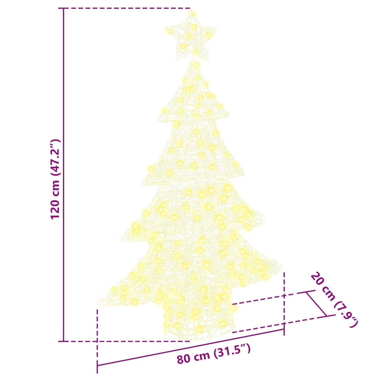Kerstboom met 100 LED Warmwit 120 cm Acryl is nu te koop bij PeponiXL, paradijselijk wonen!