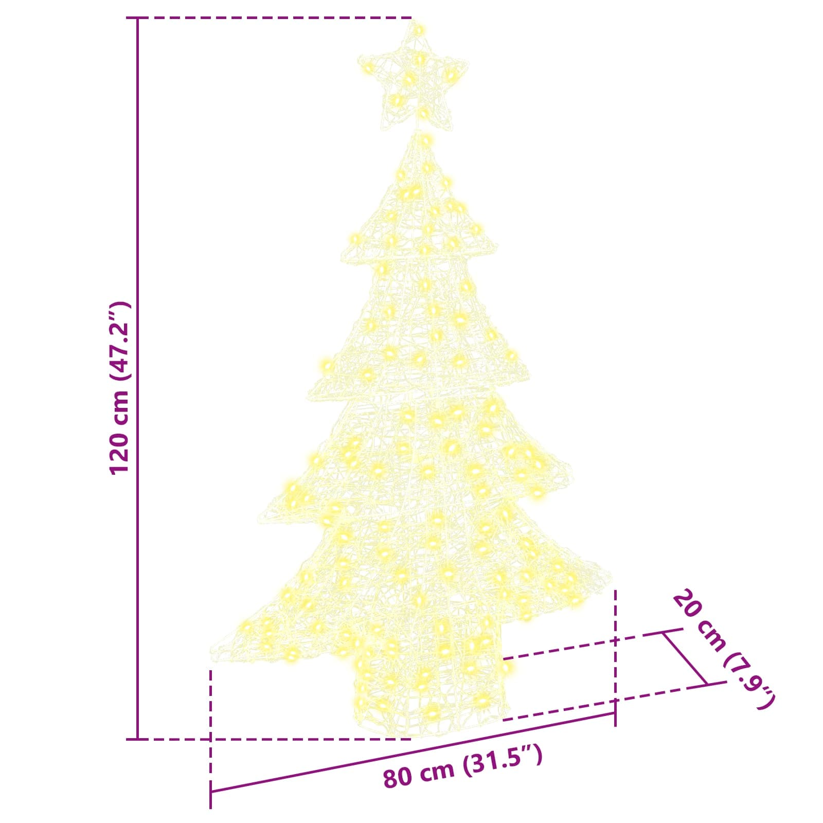 Kerstboom met 100 LED Warmwit 120 cm Acryl is nu te koop bij PeponiXL, paradijselijk wonen!