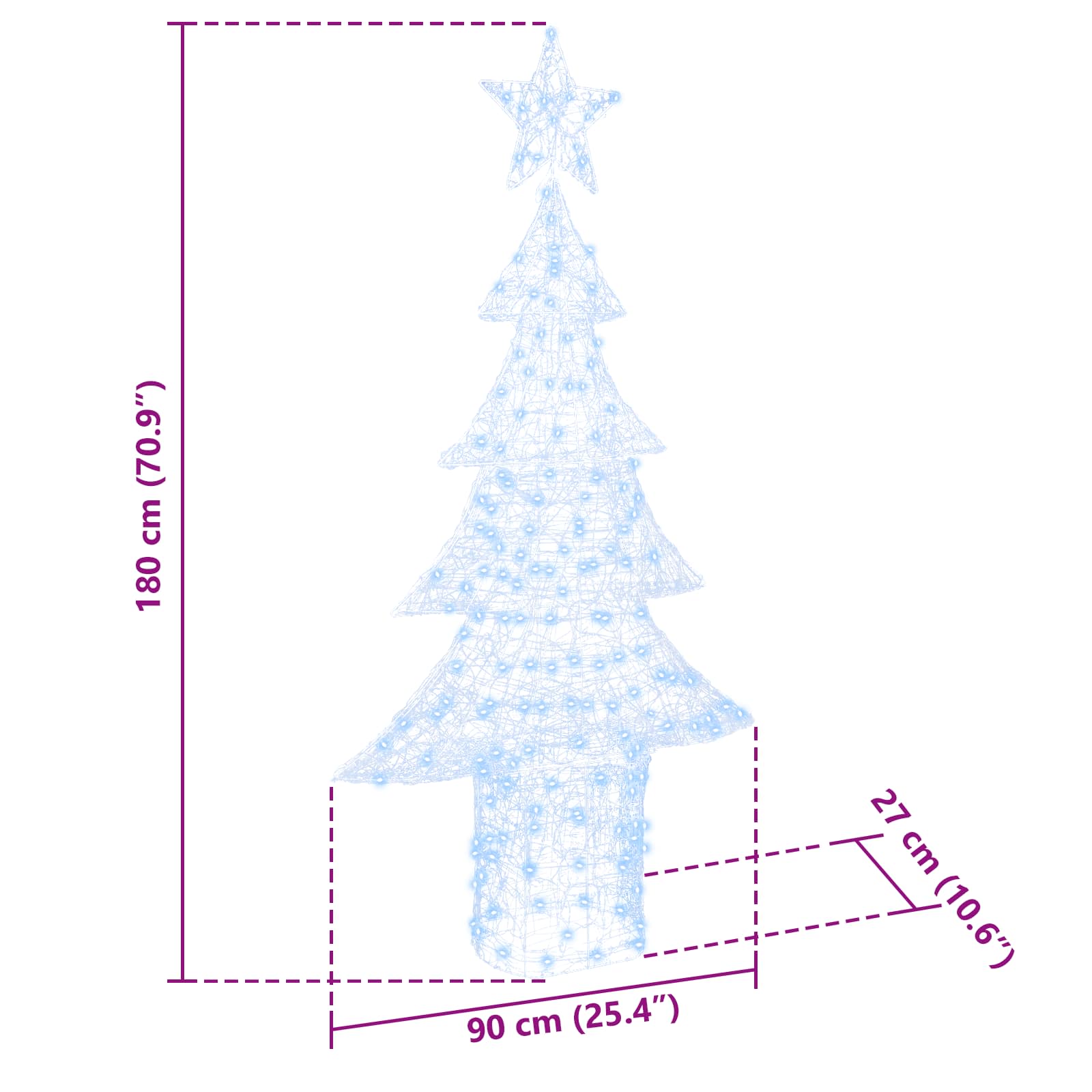 Kerstboom met 240 LED Koudwit 180 cm Acryl is nu te koop bij PeponiXL, paradijselijk wonen!
