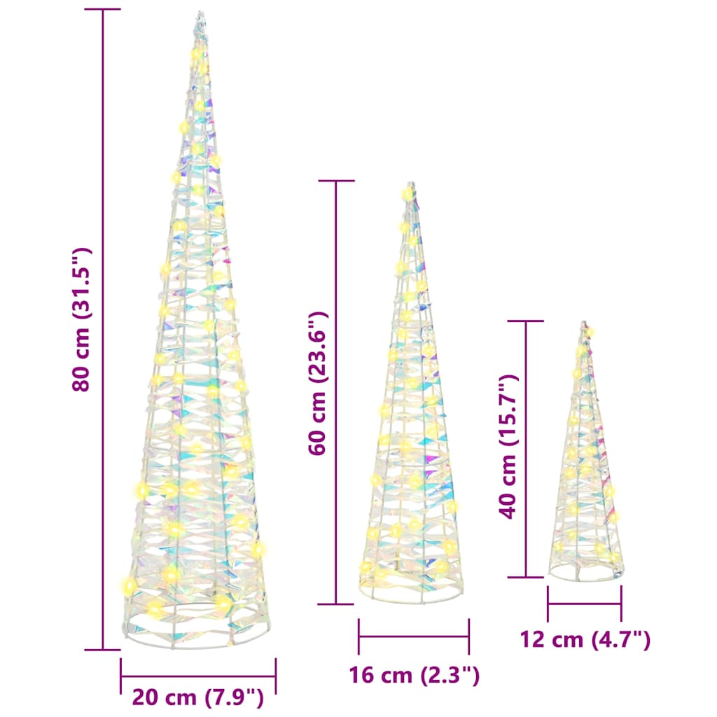 Kerstboom met 90 LED 3 pcs Warmwit 20 x 20 x 80 cm PET is nu te koop bij PeponiXL, paradijselijk wonen!