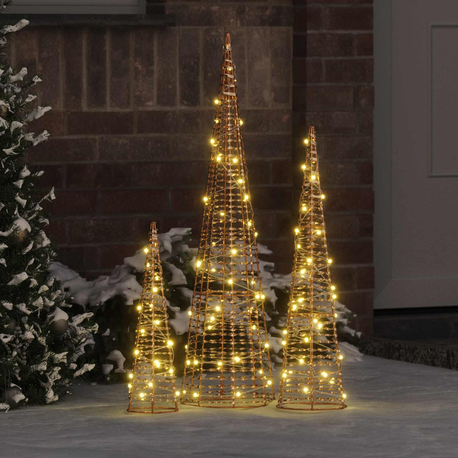 Kerstboom met 90 LED 3 pcs Warmwit 20 x 20 x 80 cm PET is nu te koop bij PeponiXL, paradijselijk wonen!