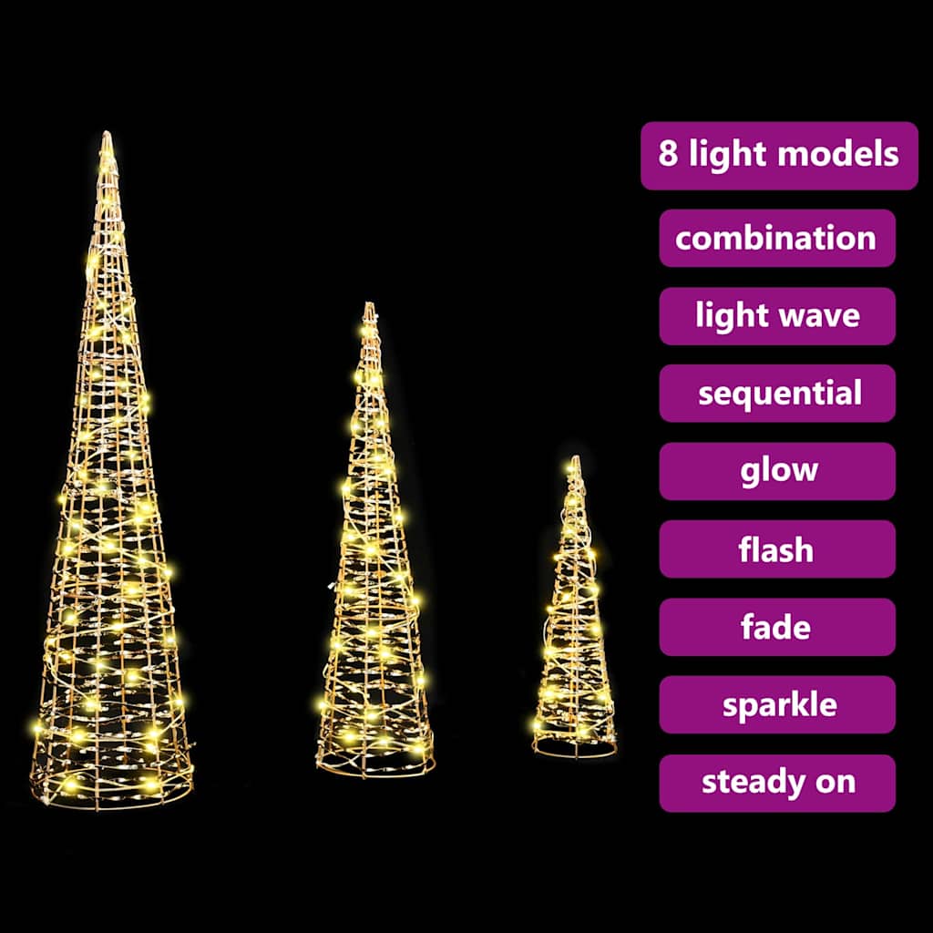 Kerstboom met 90 LED 3 pcs Warmwit 20 x 20 x 80 cm PET is nu te koop bij PeponiXL, paradijselijk wonen!