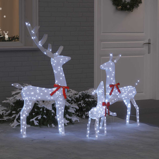 Rendierfamilie met 300 LED 3 pcs Koudwit 68 x 26 x 127 cm Stof is nu te koop bij PeponiXL, paradijselijk wonen!