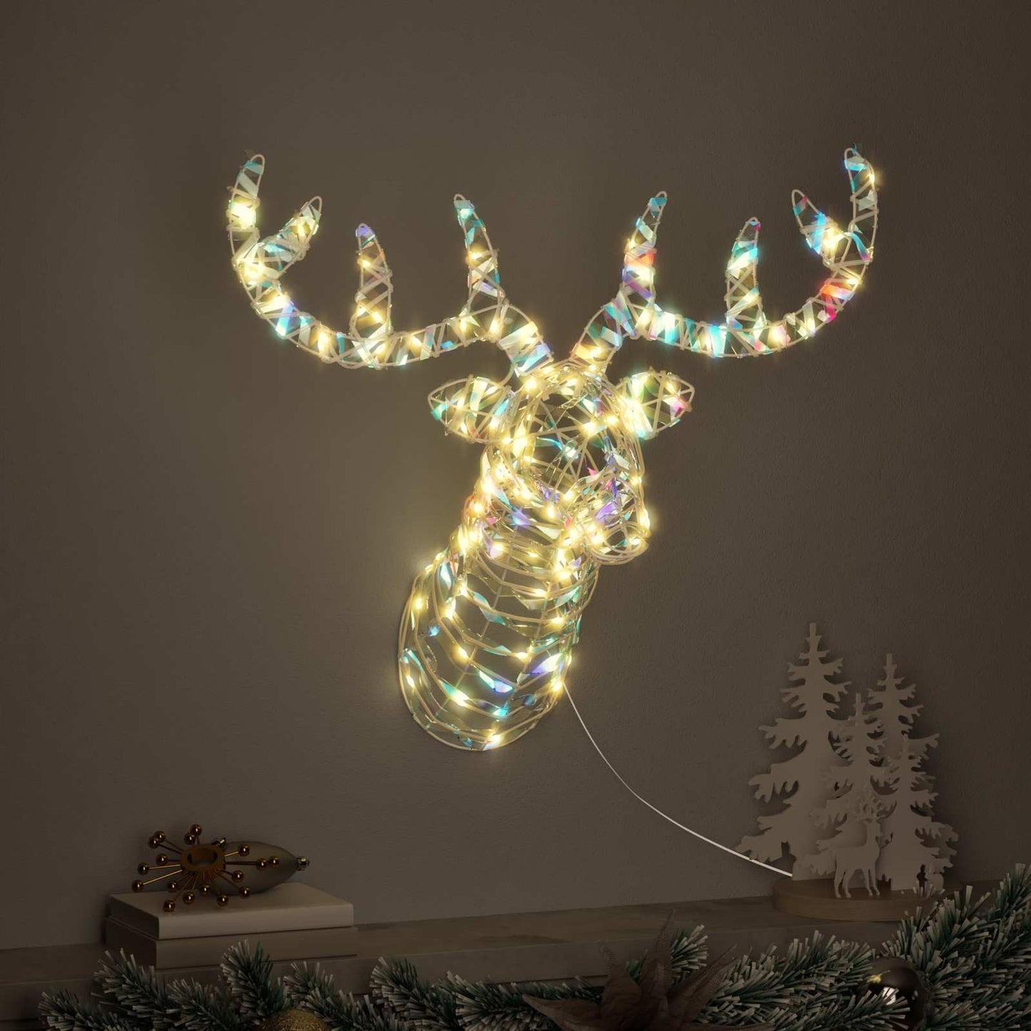 Rendier trek slede met 140 LED Warmwit 68 x 36.5 x 62.5 cm PET is nu te koop bij PeponiXL, paradijselijk wonen!