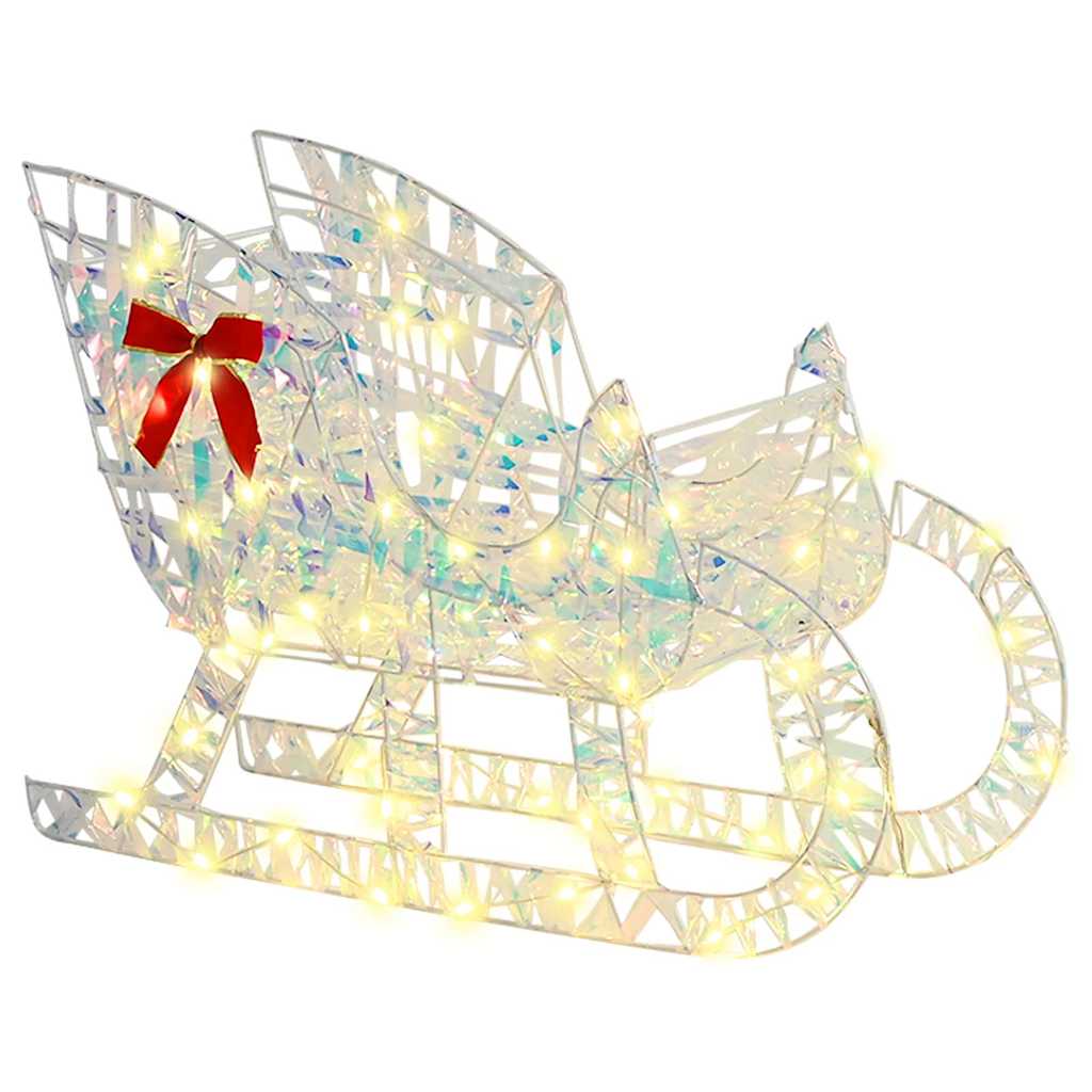 Rendier trek slede met 200 LED Warmwit 70 x 26 x 129 cm PET is nu te koop bij PeponiXL, paradijselijk wonen!
