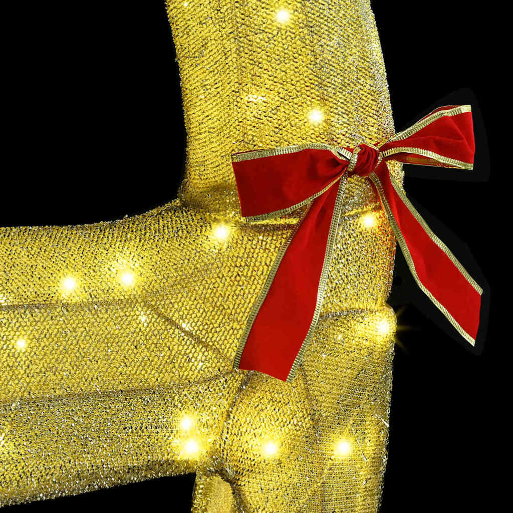 Rendier trek slede met 200 LED Warmwit 151 x 28 x 128.5 cm Stof is nu te koop bij PeponiXL, paradijselijk wonen!