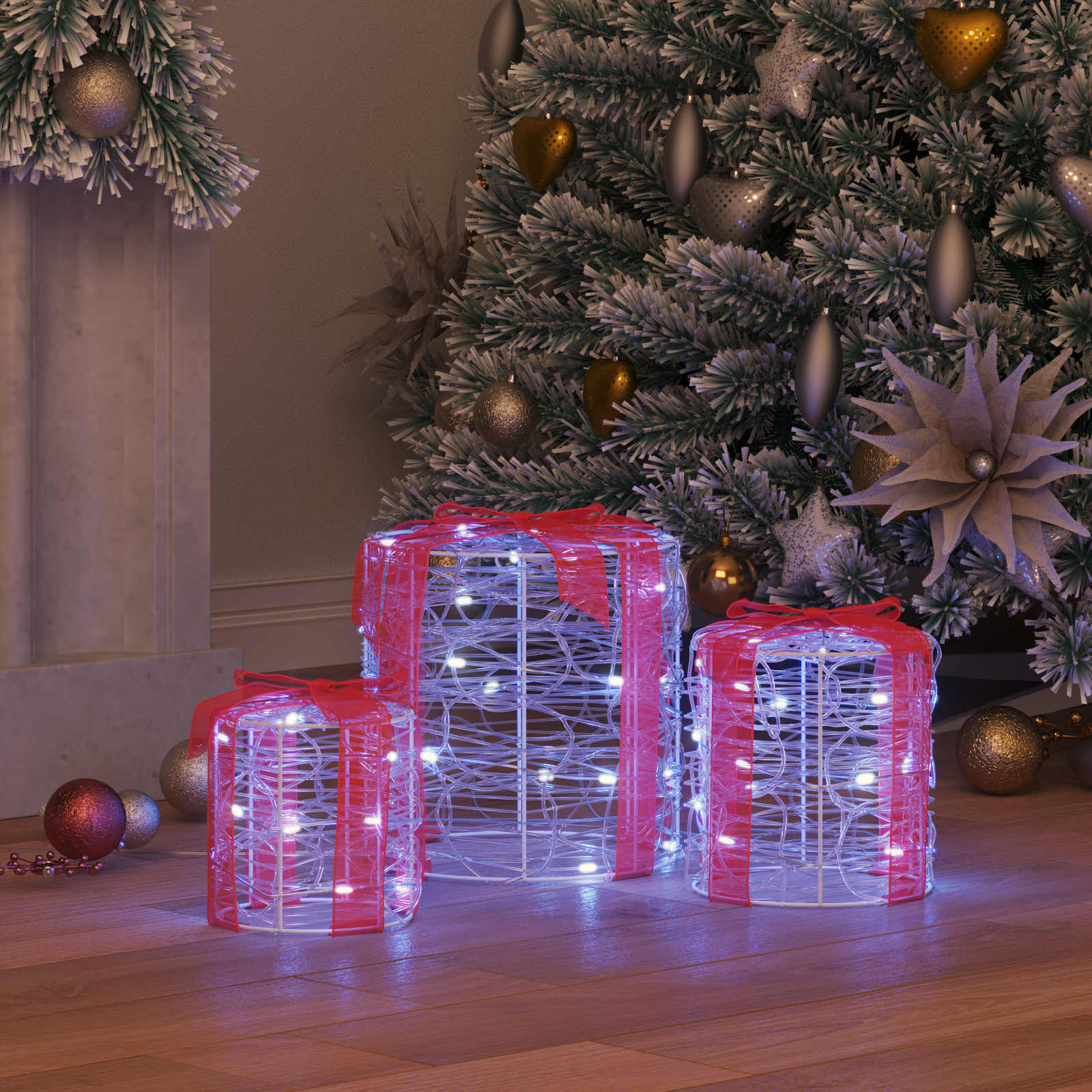 Decoratie voor Geschenkdoos 3 pcs Koudwit 20 x 20 x 21 cm Acryl is nu te koop bij PeponiXL, paradijselijk wonen!