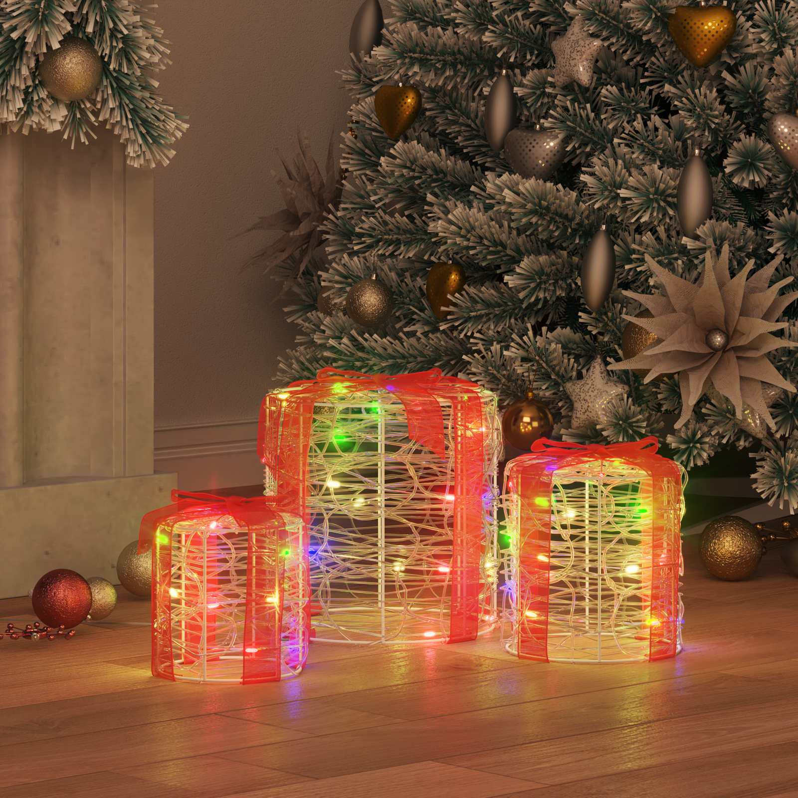 Decoratie voor Geschenkdoos 3 pcs kleurrijk 20 x 20 x 21 cm is nu te koop bij PeponiXL, paradijselijk wonen!