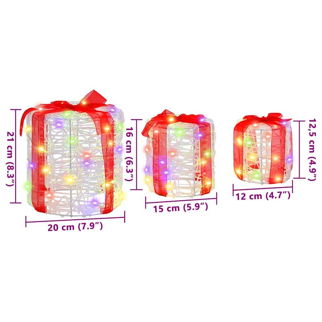 Decoratie voor Geschenkdoos 3 pcs kleurrijk 20 x 20 x 21 cm is nu te koop bij PeponiXL, paradijselijk wonen!