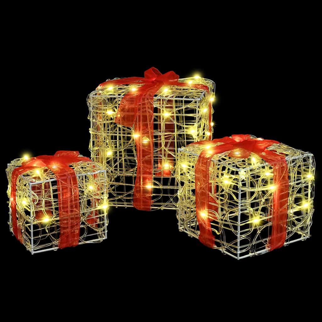 Cadeau Doos met 60 LED 3 pcs Warmwit 20 x 20 x 20 cm Acryl is nu te koop bij PeponiXL, paradijselijk wonen!