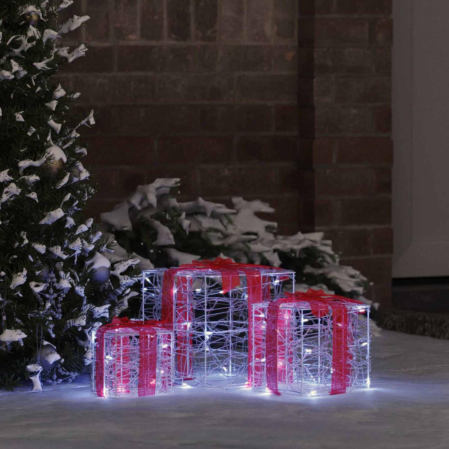 Cadeau Doos met 60 LED 3 pcs Koudwit 20 x 20 x 20 cm Acryl is nu te koop bij PeponiXL, paradijselijk wonen!