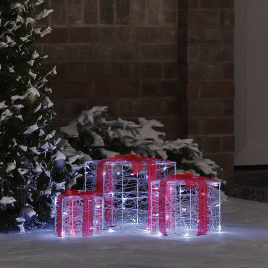 Cadeau Doos met 60 LED 3 pcs Koudwit 20 x 20 x 20 cm Acryl is nu te koop bij PeponiXL, paradijselijk wonen!