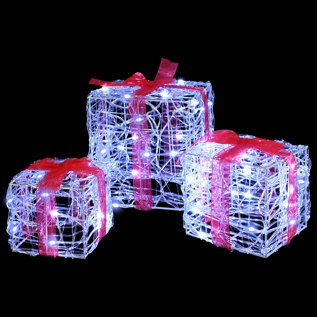 Cadeau Doos met 60 LED 3 pcs Koudwit 20 x 20 x 20 cm Acryl is nu te koop bij PeponiXL, paradijselijk wonen!