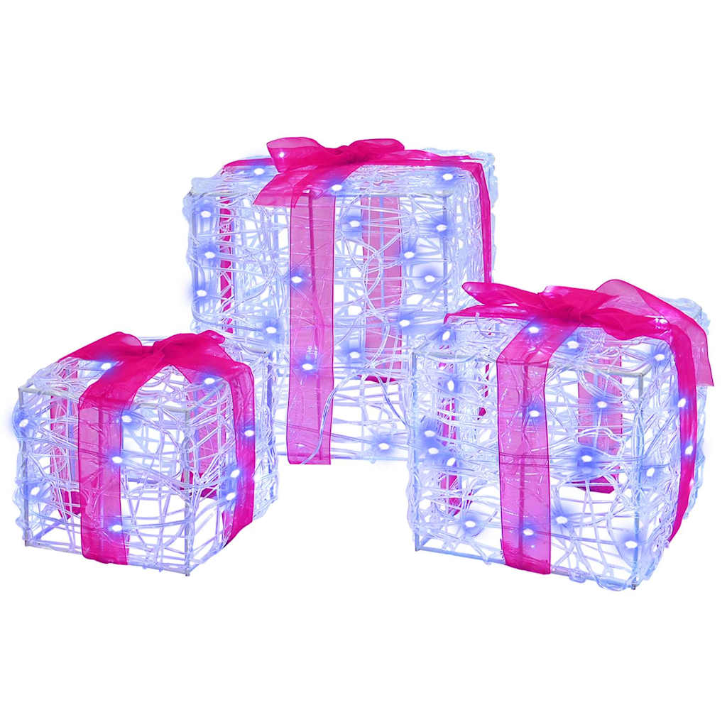 Cadeau Doos met 60 LED 3 pcs Blauw 20 x 20 x 20 cm Acryl is nu te koop bij PeponiXL, paradijselijk wonen!