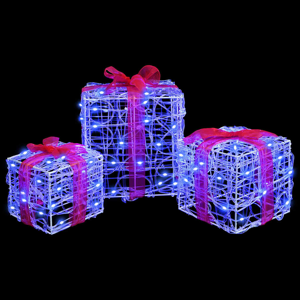 Cadeau Doos met 60 LED 3 pcs Blauw 20 x 20 x 20 cm Acryl is nu te koop bij PeponiXL, paradijselijk wonen!