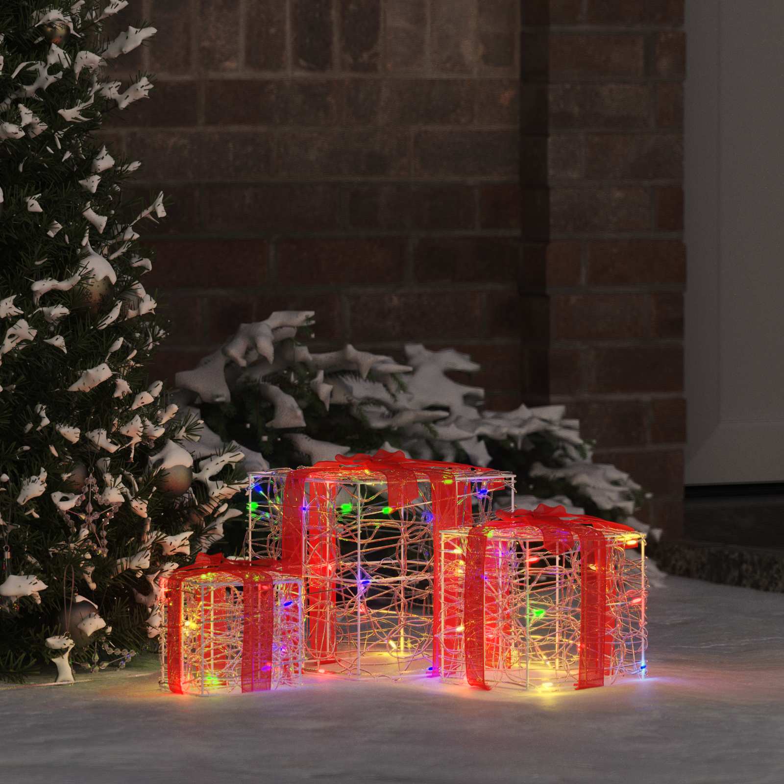 Cadeau Doos met 60 LED 3 pcs Multikleur 20 x 20 x 20 cm Acryl is nu te koop bij PeponiXL, paradijselijk wonen!