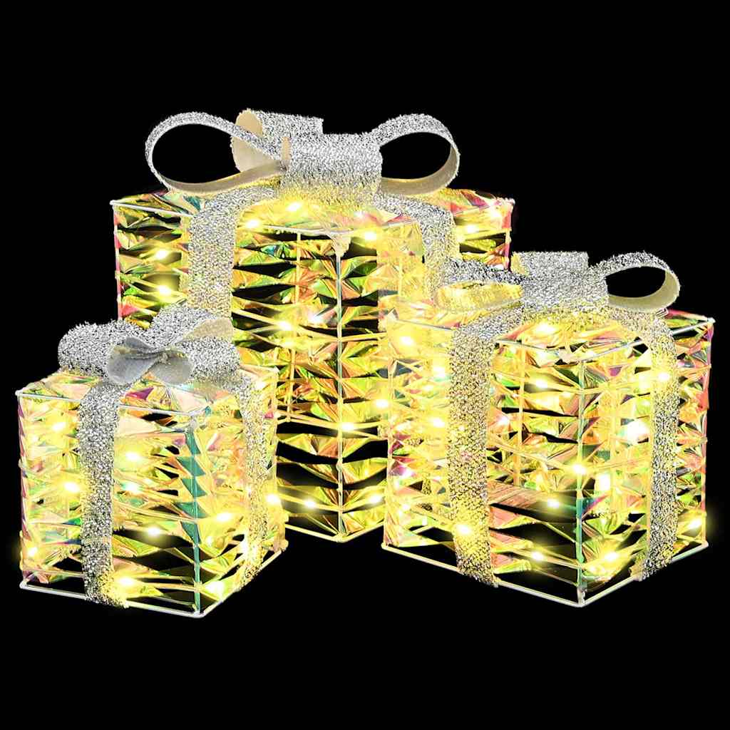 Cadeau Doos met 60 LED 3 pcs Warmwit 20 x 20 x 20 cm PET is nu te koop bij PeponiXL, paradijselijk wonen!