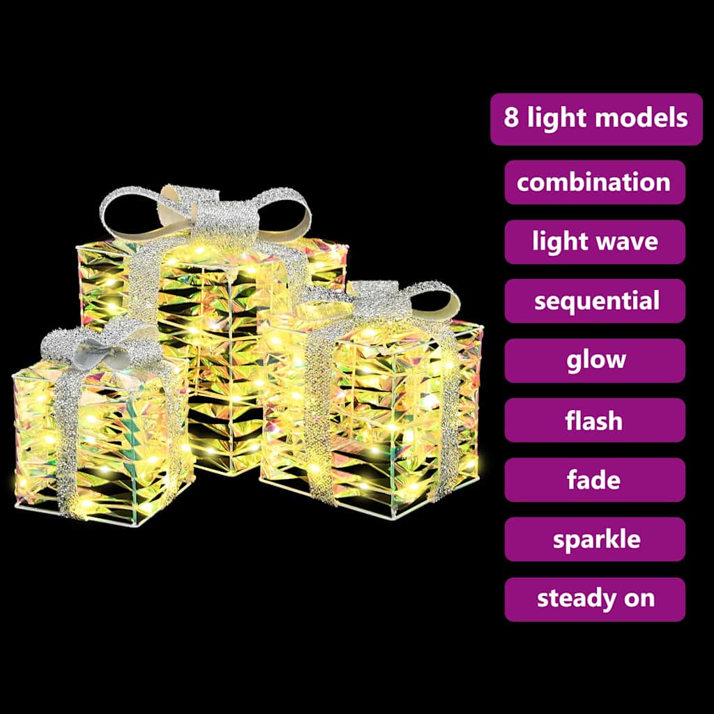 Cadeau Doos met 60 LED 3 pcs Warmwit 20 x 20 x 20 cm PET is nu te koop bij PeponiXL, paradijselijk wonen!