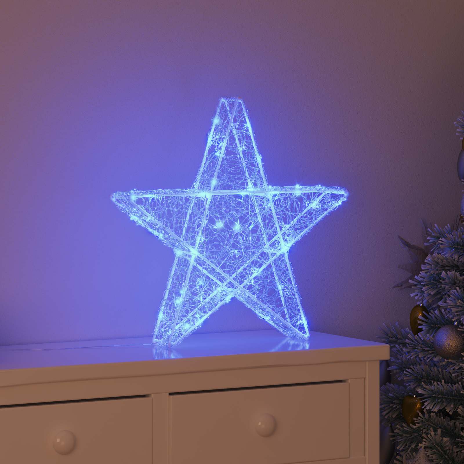 3D Ster met 50 LED Blauw 55 x 53,5 x 10 cm Acryl is nu te koop bij PeponiXL, paradijselijk wonen!