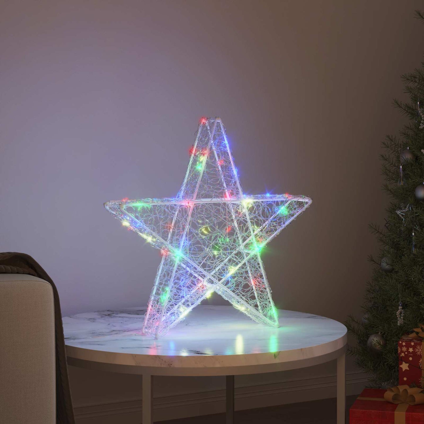 3D Ster met 50 LED Multikleur 55 x 53,5 x 10 cm Acryl is nu te koop bij PeponiXL, paradijselijk wonen!