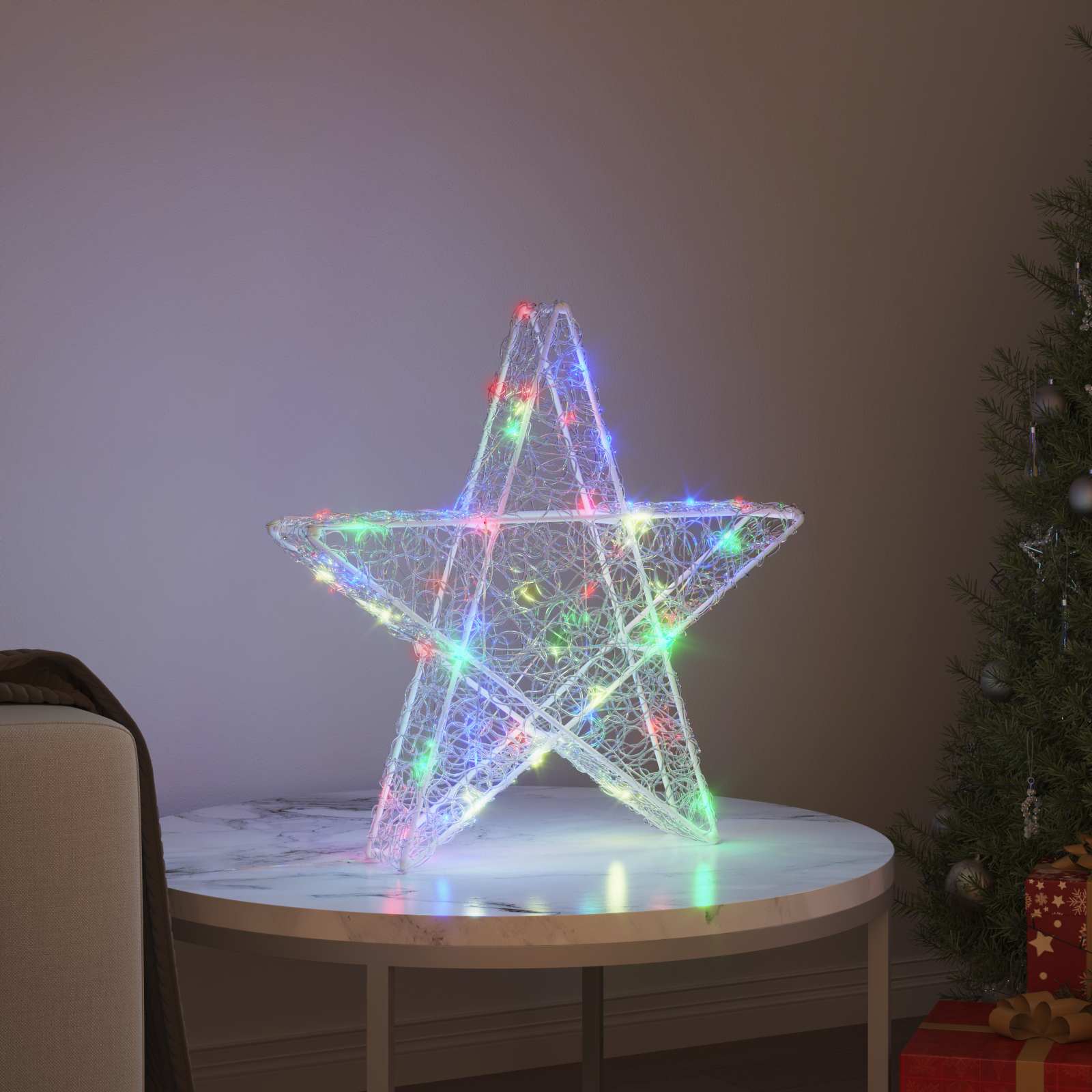 3D Ster met 50 LED Multikleur 55 x 53,5 x 10 cm Acryl is nu te koop bij PeponiXL, paradijselijk wonen!