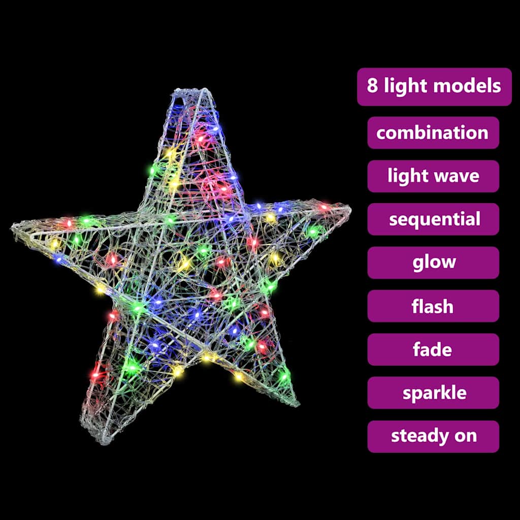 3D Ster met 50 LED Multikleur 55 x 53,5 x 10 cm Acryl is nu te koop bij PeponiXL, paradijselijk wonen!