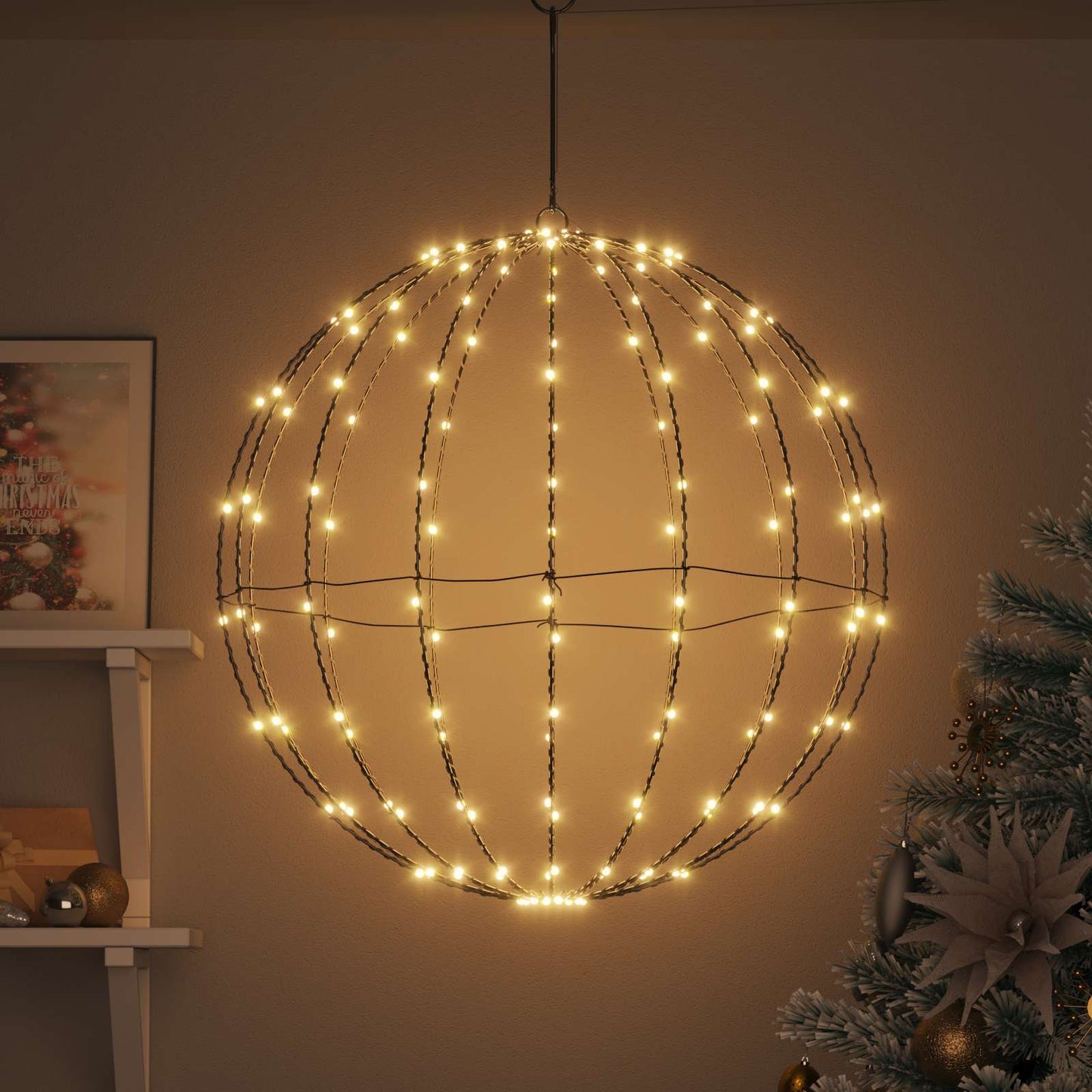 Bal met 192 LED Warmwit 59,5 x 59,5 x 63 cm Metaal is nu te koop bij PeponiXL, paradijselijk wonen!