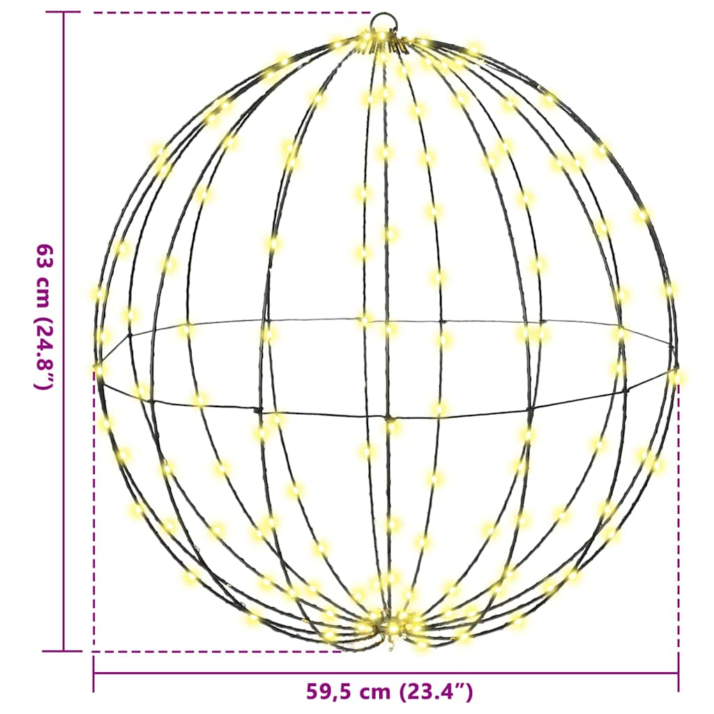 Bal met 192 LED Warmwit 59,5 x 59,5 x 63 cm Metaal is nu te koop bij PeponiXL, paradijselijk wonen!