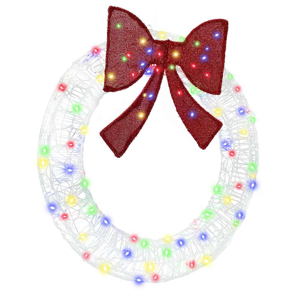 Krans met 80 LED Multikleur 92 x 92 x 9,5 cm Acryl is nu te koop bij PeponiXL, paradijselijk wonen!