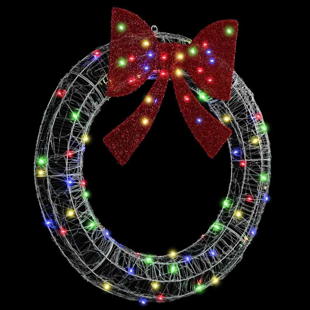 Krans met 80 LED Multikleur 92 x 92 x 9,5 cm Acryl is nu te koop bij PeponiXL, paradijselijk wonen!