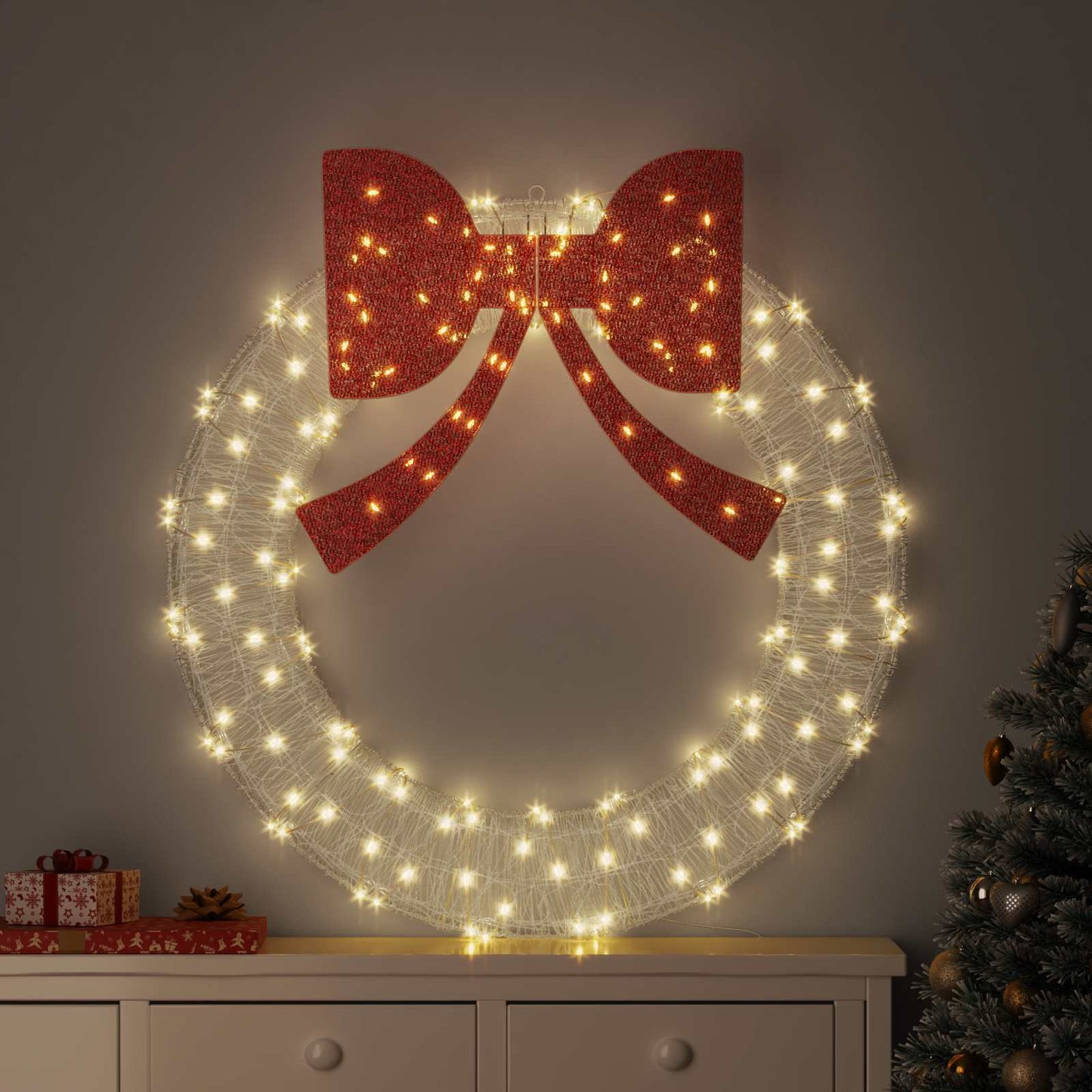 Krans met 150 LED Warmwit 120 cm Acryl is nu te koop bij PeponiXL, paradijselijk wonen!